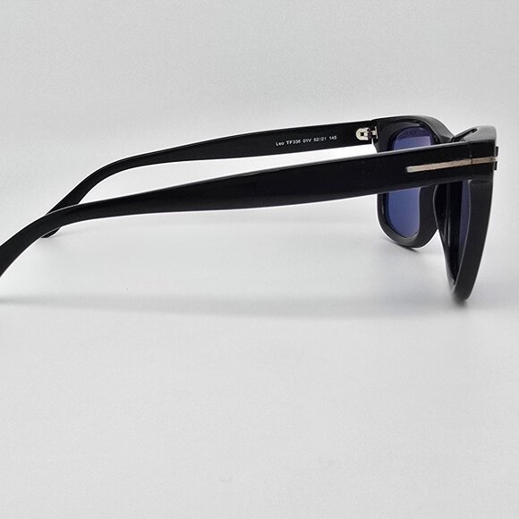 *SOLD* Tom Ford TF336 01V Leo Black Frame Grey Lens Sunglasses w/ Case Italy - Picture 6 of 15